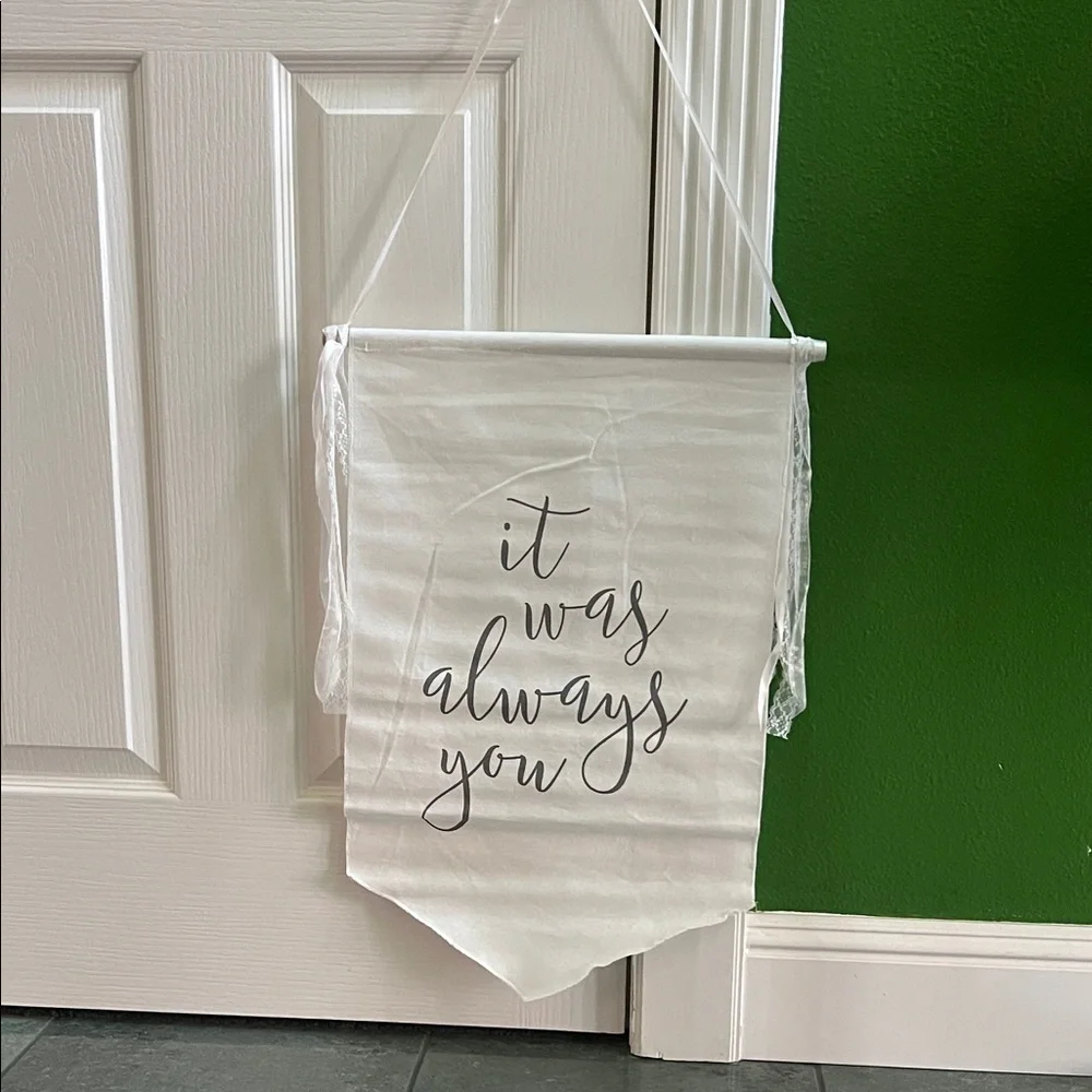 White Wall Hanging with Inspirational Quote